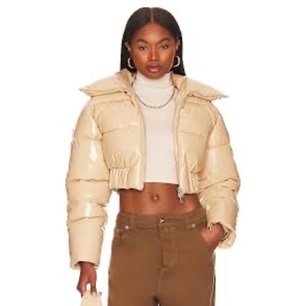 Revolve x h:ours Alisa Puffer Jacket Tan Size S